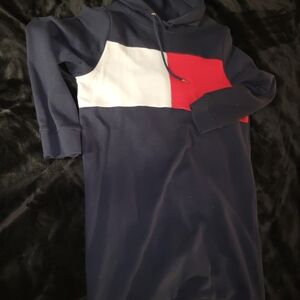 Tommy Hilfiger Womens Navy and Red Hoodie Dress